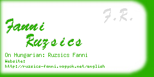 fanni ruzsics business card